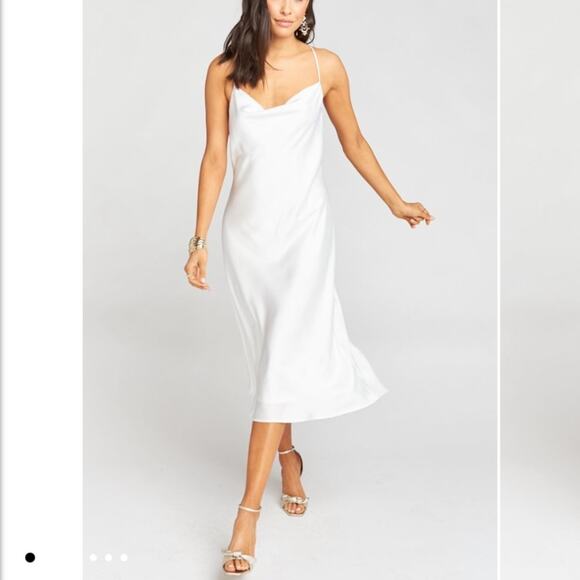 Show Me Your Mumu Verona Cowl Dress Ivory Luxe Satin Dress Size XS NWT - Picture 1 of 8